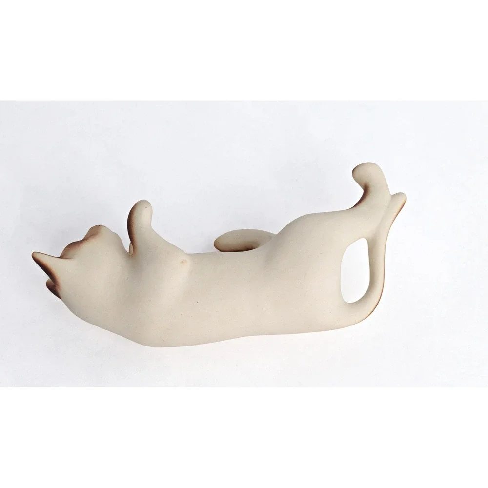 Vintage Siamese Cat Figurine Bisque Porcelain Brown and White